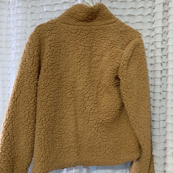 brown fluffy jacket - Picture 3 of 3